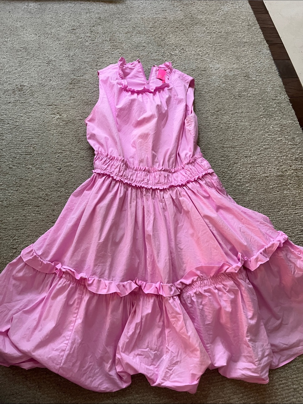 Lilly Pulitzer Pink Sleeveless Dress with Ruffle Trim